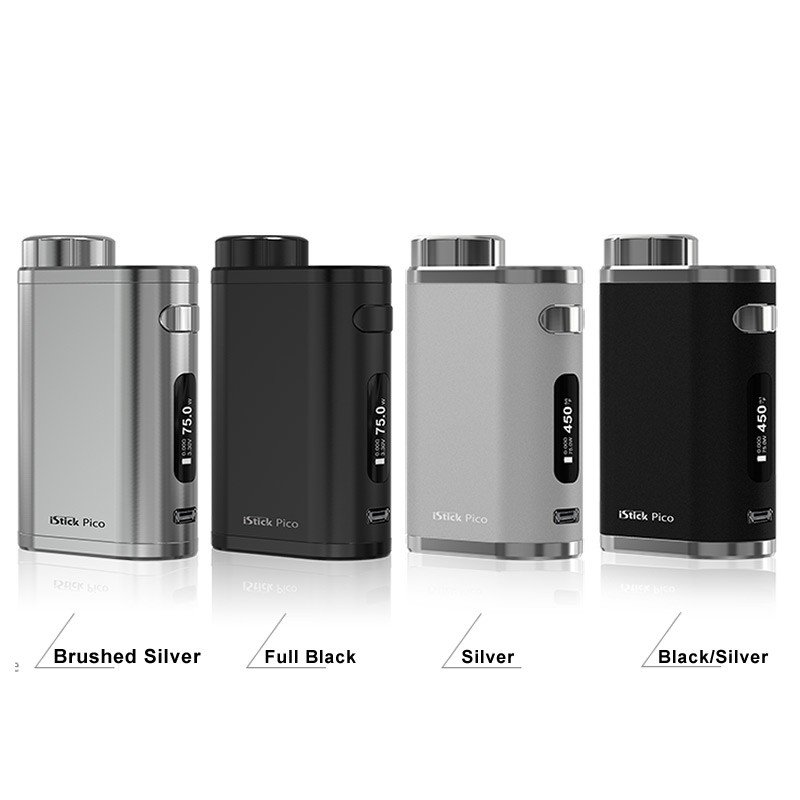 eLeaf iStick Pico 75W TC Box Mod - Brushed Silver, Full Black, Silver, Black/Silver
